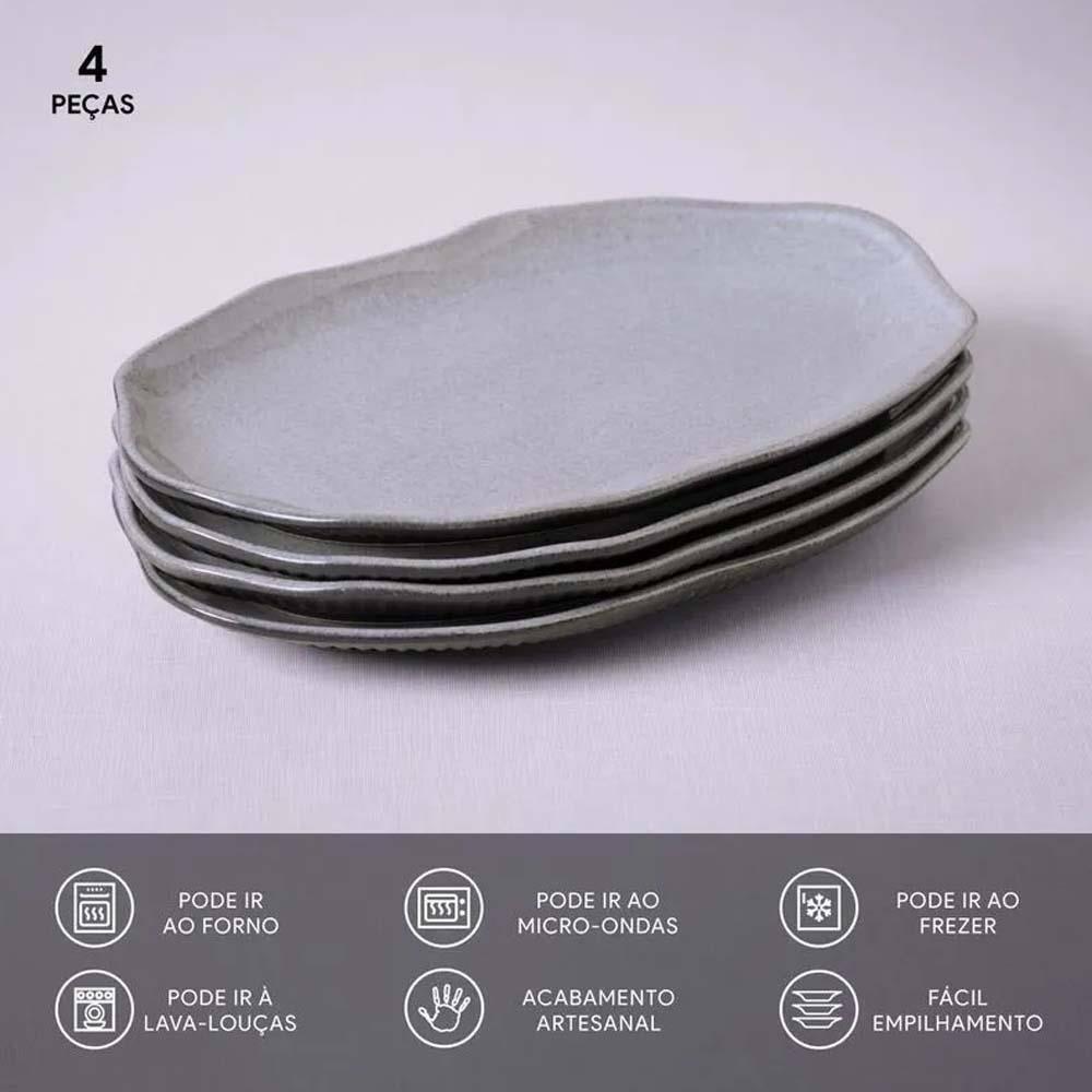 Conjunto de Travessas Oval Rasa Média Porto Brasil Bio Dust 30x20cm - 4 Peças - 3