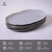 Conjunto de Travessas Oval Rasa Média Porto Brasil Bio Dust 30x20cm - 4 Peças - 3