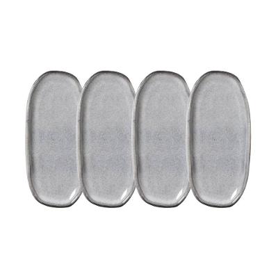 Conjunto de Travessas Oval Rasa Mini Porto Brasil Orgânico Dust 16,5x8cm - 4 Peças