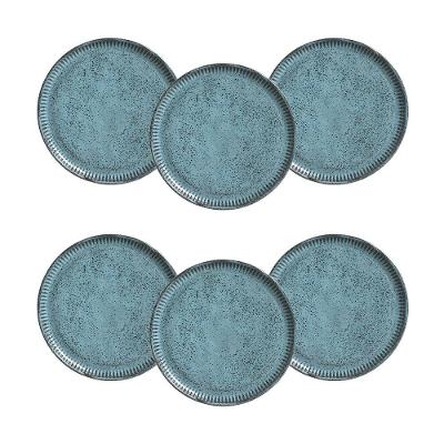 Conjunto de Pratos de Sobremesa Porto Brasil Linhas Night Sky Azul 21,5cm - 6 Peças