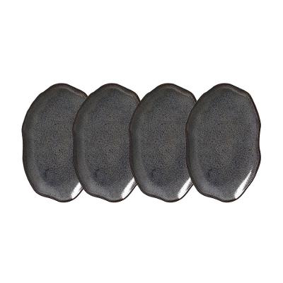 Conjunto de Travessas Oval Rasa Média Porto Brasil Bio Titanium 30x20cm - 4 Peças