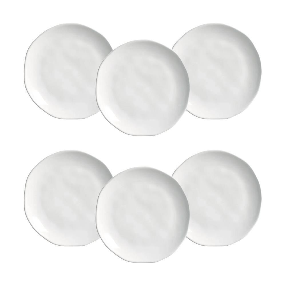 Conjunto de Pratos de Sobremesa Porto Brasil Orgânico New White 19,5cm - 6 Peças - 1