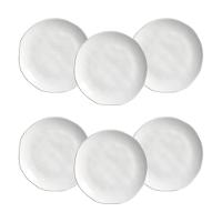Conjunto de Pratos de Sobremesa Porto Brasil Orgânico New White 19,5cm - 6 Peças - 1