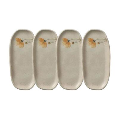 Conjunto de Travessas Oval Rasa Mini Porto Brasil Orgânico Campestre 16,5x8cm - 4 Peças