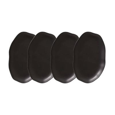 Travessa Oval Rasa Média Porto Brasil Bio Preto Matte 30x20cm