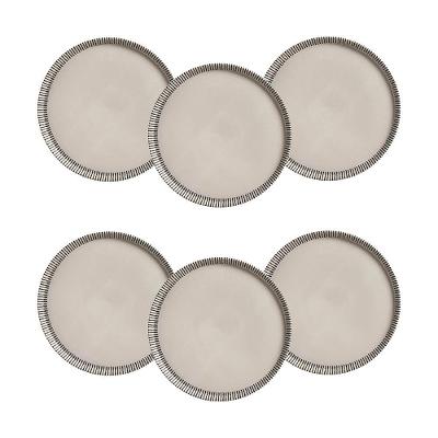 Conjunto de Pratos de Sobremesa Porto Brasil Neo Pulse Cinza 21,5cm - 6 Peças