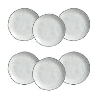 Conjunto de Pratos de Sobremesa Porto Brasil Orgânico Echo Branco 19,5cm - 6 Peças - 1