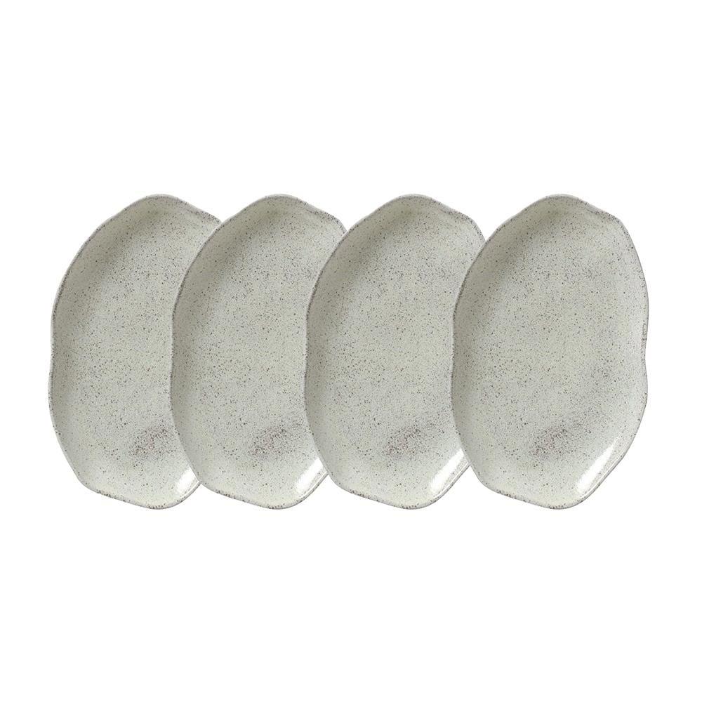 Conjunto de Travessas Oval Rasa Média Porto Brasil Bio Pistache 30x20cm - 4 Peças - 1