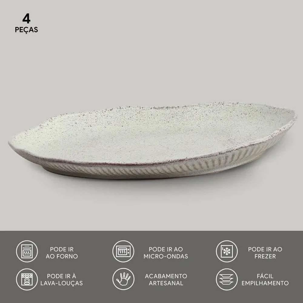 Conjunto de Travessas Oval Rasa Média Porto Brasil Bio Pistache 30x20cm - 4 Peças - 3