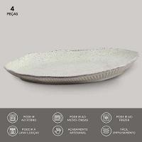 Conjunto de Travessas Oval Rasa Média Porto Brasil Bio Pistache 30x20cm - 4 Peças - 3