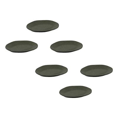 Conjunto de Pratos de Sobremesa Ovais Porto Brasil Orgânico Greenery 22,5cm - 6 peças