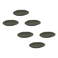 Conjunto de Pratos de Sobremesa Ovais Porto Brasil Orgânico Greenery 22,5cm - 6 peças - 1