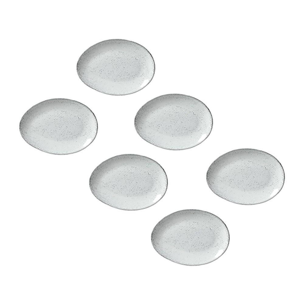 Conjunto de Pratos de Sobremesa Ovais Porto Brasil Orgânico Echo 22,5cm - 6 peças - 1
