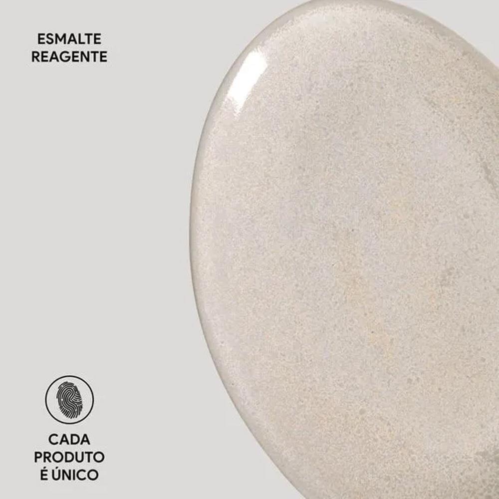 Conjunto de Pratos de Sobremesa Ovais Porto Brasil Orgânico Latte 22,5cm - 6 peças - 3