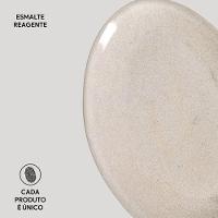 Conjunto de Pratos de Sobremesa Ovais Porto Brasil Orgânico Latte 22,5cm - 6 peças - 3