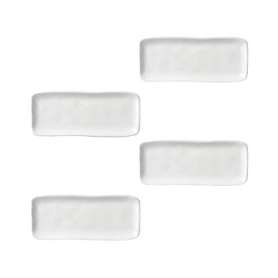 Conjunto de Travessas Retangulares Pequenas Porto Brasil Orgânico New White 22x9,5cm - 4 Peças