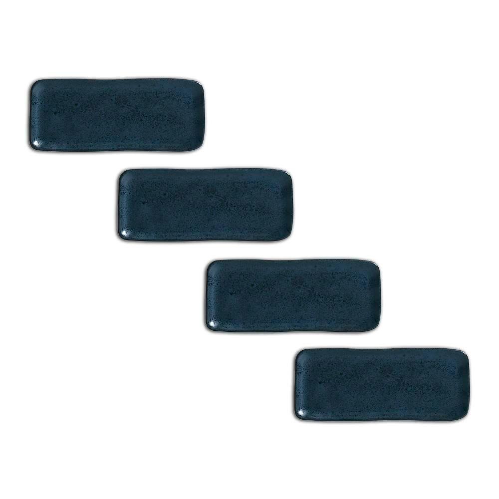 Conjunto de Travessas Retangulares Médias Porto Brasil Orgânico Night Blue 33x13cm - 4 peças - 1