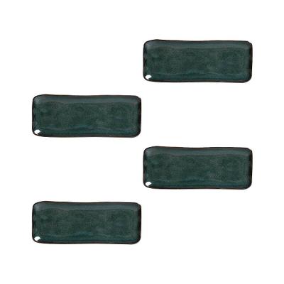 Conjunto de Travessas Retangulares Pequenas Porto Brasil Orgânico Oceano 22x9,5cm - 4 Peças