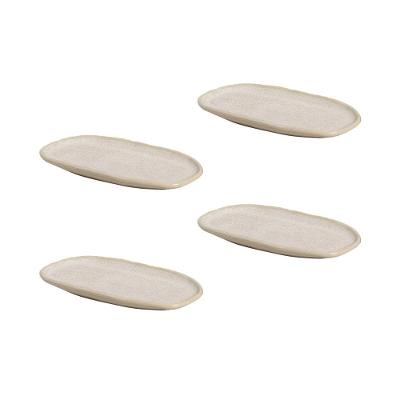 Conjunto de Travessas Ovais Pequenas Porto Brasil Orgânico Latte 23x11cm - 4 Peças