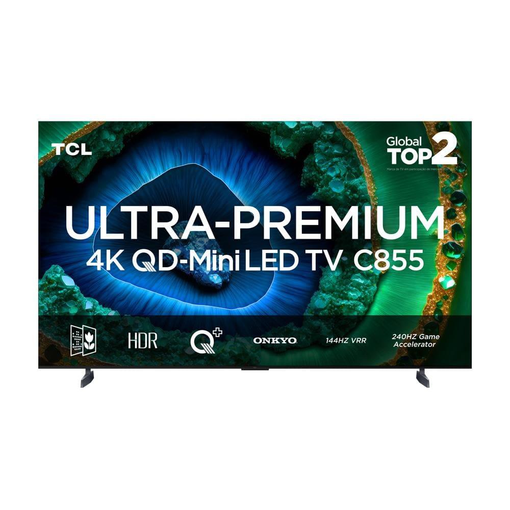 Smart TV 85" QLED 4K TCL Mini LED 85C855 com Processador AIPQ, Google TV, HDR10+, Wi-Fi, Bluetooth, Google Assistente, Dolby Vision e Atmos - 2