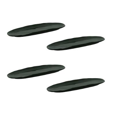 Conjunto de Travessas Ovais Pequenas Porto Brasil Orgânico Dust 23x11cm - 4 Peças