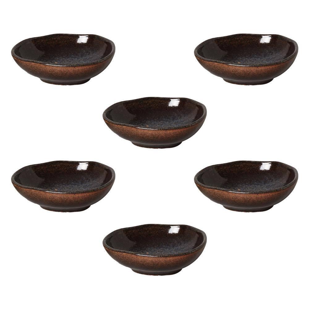 Conjunto de Cumbucas Ovais Porto Brasil Orgânico Titanium 265ml - 6 Peças - 1