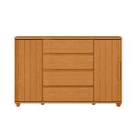 Cômoda Palumoveis Evidenza com 4 Gavetas e 2 Portas – 150cm de Largura