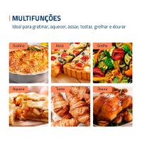 Forno Elétrico Mondial Grand Family II FR-52 com Multifunções, Controle de Temperatura e Timer de 90 Minutos Preto/Inox 1800W - 52 Litros - 3