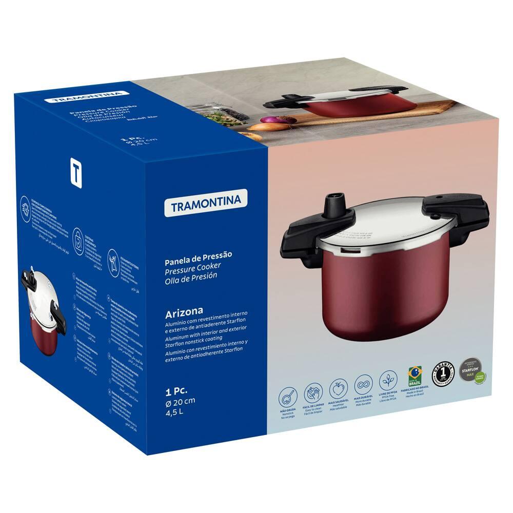 Panela de Pressão Tramontina Arizona com Revestimento Antiaderente Starflon Vermelha - 4,5 litros - 4