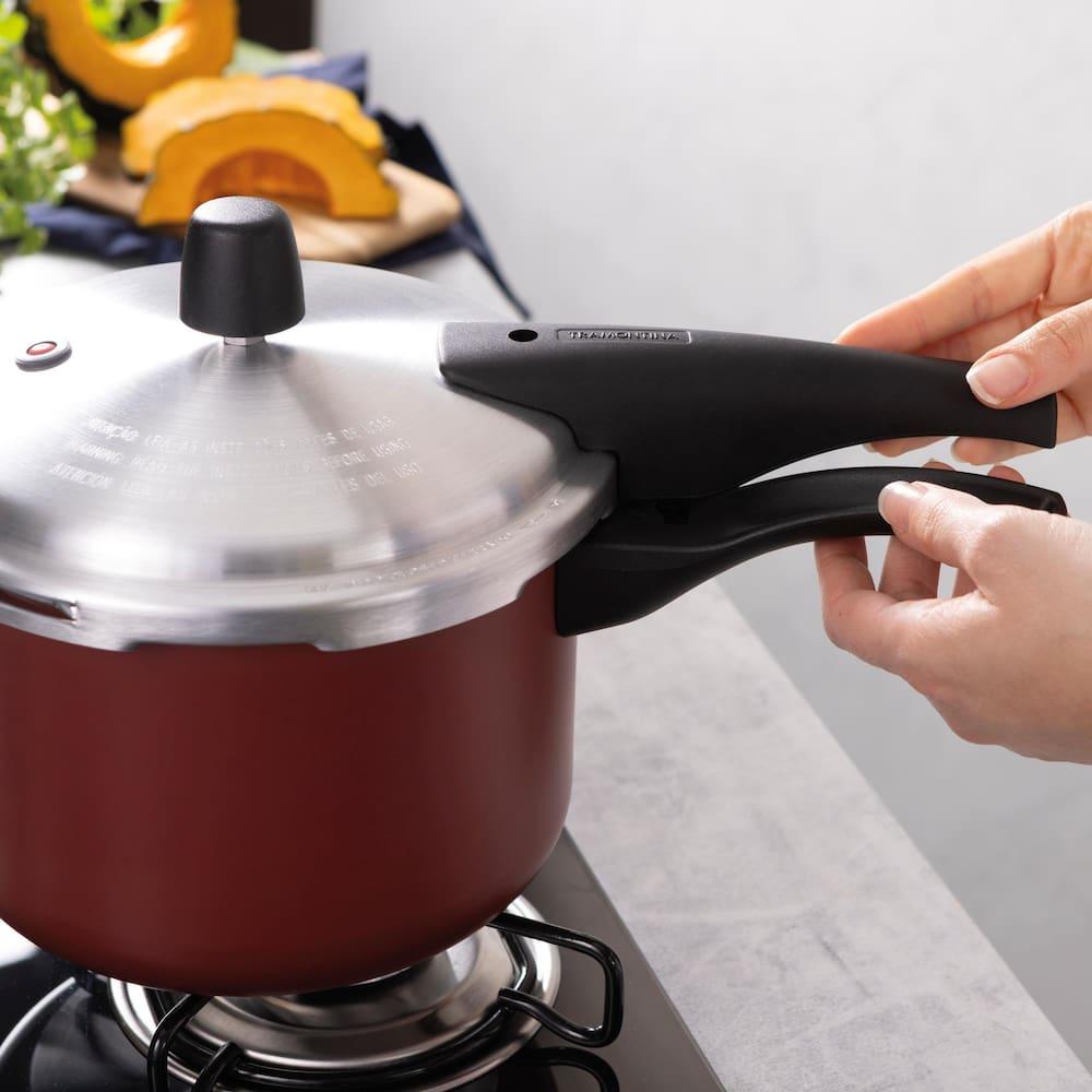 Panela de Pressão Tramontina 4,5 Litros Vancouver Effect Revestimento Antiaderente Starflon Vermelha - 8