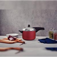 Panela de Pressão Tramontina 4,5 Litros Vancouver Effect Revestimento Antiaderente Starflon Vermelha - 9