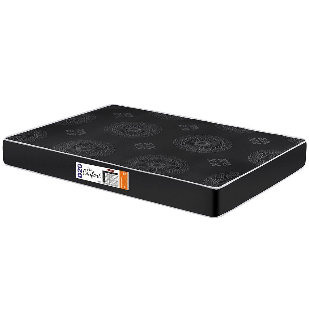 Colchão Casal Hellen Pro Confort Espuma D20 12x138x188 cm - Preto - 1