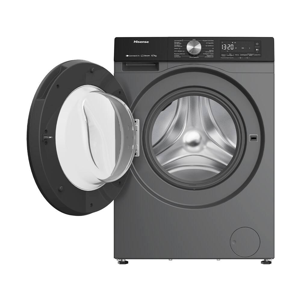 Lava e Seca Hisense 11/7Kg WD3S11 com Motor Inverter, Controle Wi-Fi, 13 Programas de Lavagem e 3 de Secagem, Painel Touch - Titanium - 3