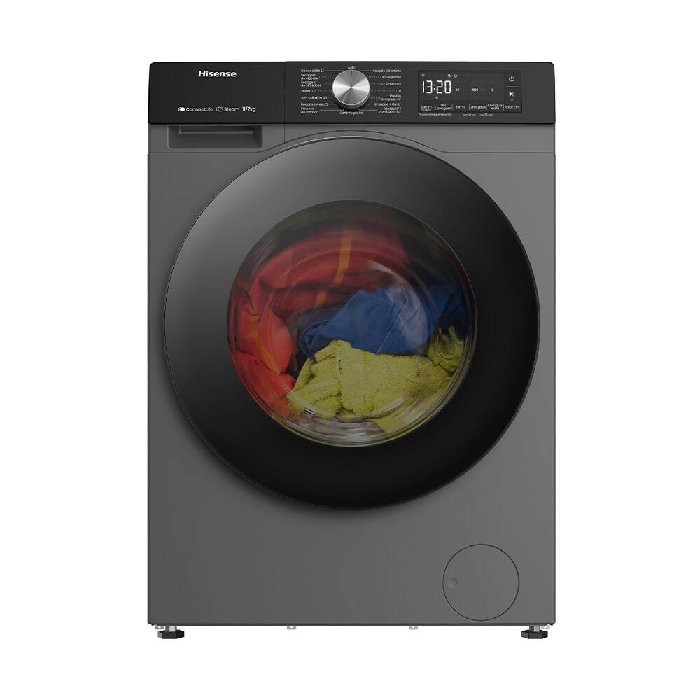 Lava e Seca Hisense 11/7Kg WD3S11 com Motor Inverter, Controle Wi-Fi, 13 Programas de Lavagem e 3 de Secagem, Painel Touch - Titanium - 4