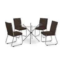 Mesa de Jantar Aço Nobre Leticia Plus com Tampo Kanon e 4 Cadeiras Liz Estofadas Revestidas em Suede - 2