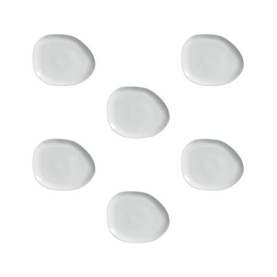 Conjunto de Pratos Oval Porto Brasil Orgânico New White 31cm - 6 Peças