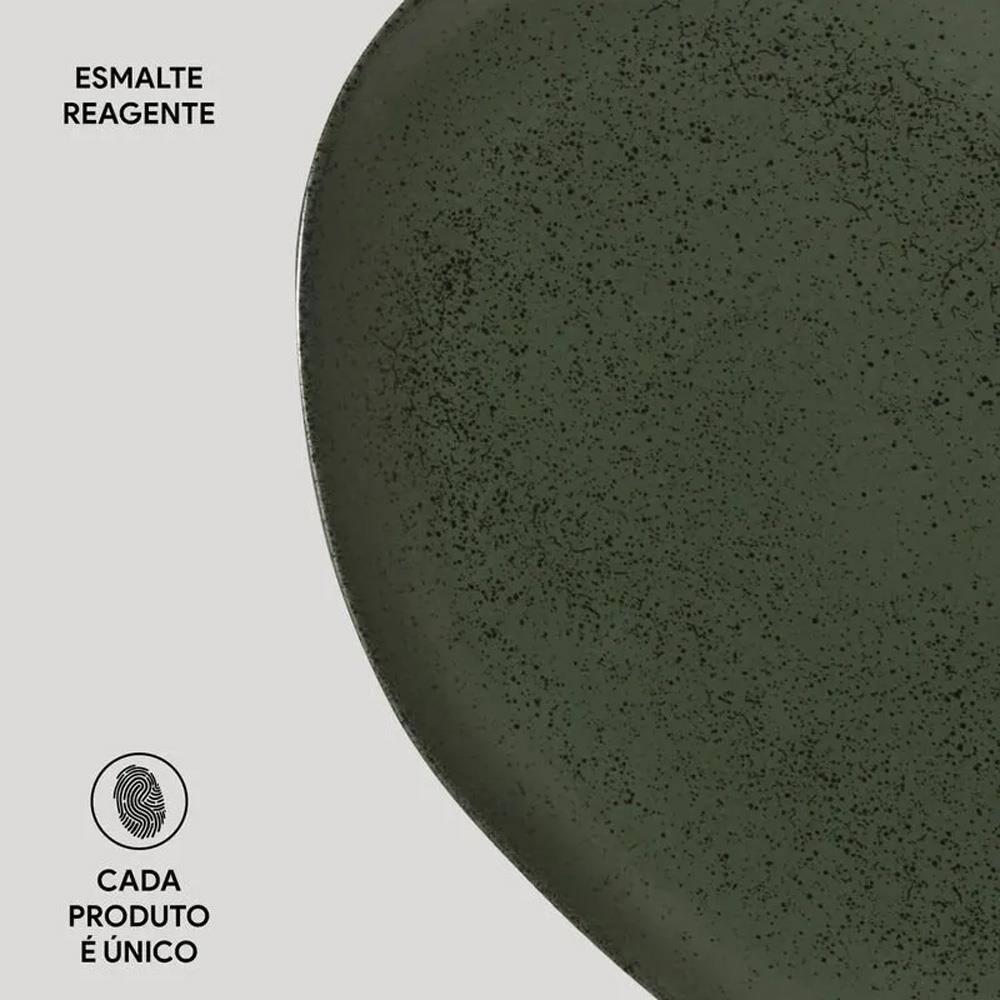 Conjunto de Pratos Oval Porto Brasil Orgânico Greenery 31cm - 6 Peças - 4