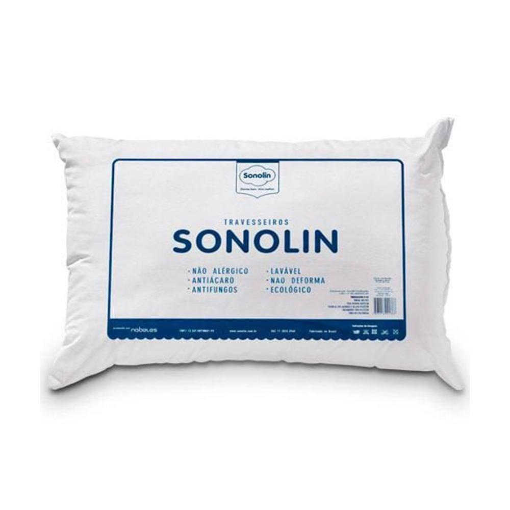 Travesseiro Sonolin Prime em Fibra Siliconada 180 Fios 50x70cm Branco - 2 Unidades - 2