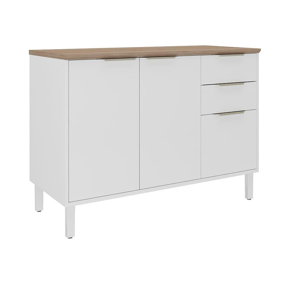 Balcão Triplo Itatiaia Renova com 3 Portas, 2 Gavetas, 1 Prateleira e 120cm largura - Branco Neve - 1