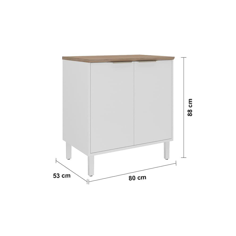 Balcão Duplo Itatiaia Renova com 2 Portas, 1 Prateleira e 80cm de Largura – Branco Neve - 3