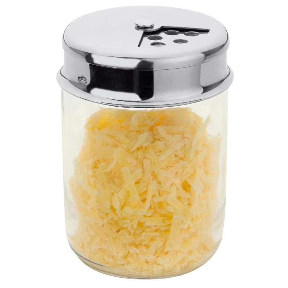 Queijeira com Tampa Forma em Vidro e Inox - 160 ml - 1