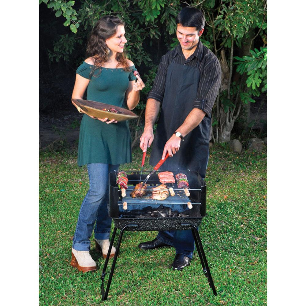 Churrasqueira Mor Arizona em Aço Esmaltado com Grelha e 3 Espetos - Preta - 4