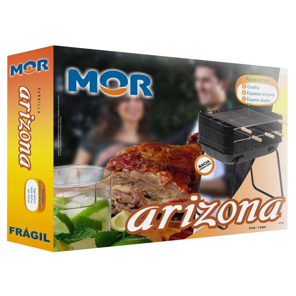 Churrasqueira Mor Arizona em Aço Esmaltado com Grelha e 3 Espetos - Preta - 5