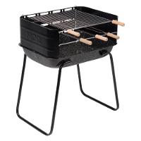 Churrasqueira Mor Arizona em Aço Esmaltado com Grelha e 3 Espetos - Preta - 1