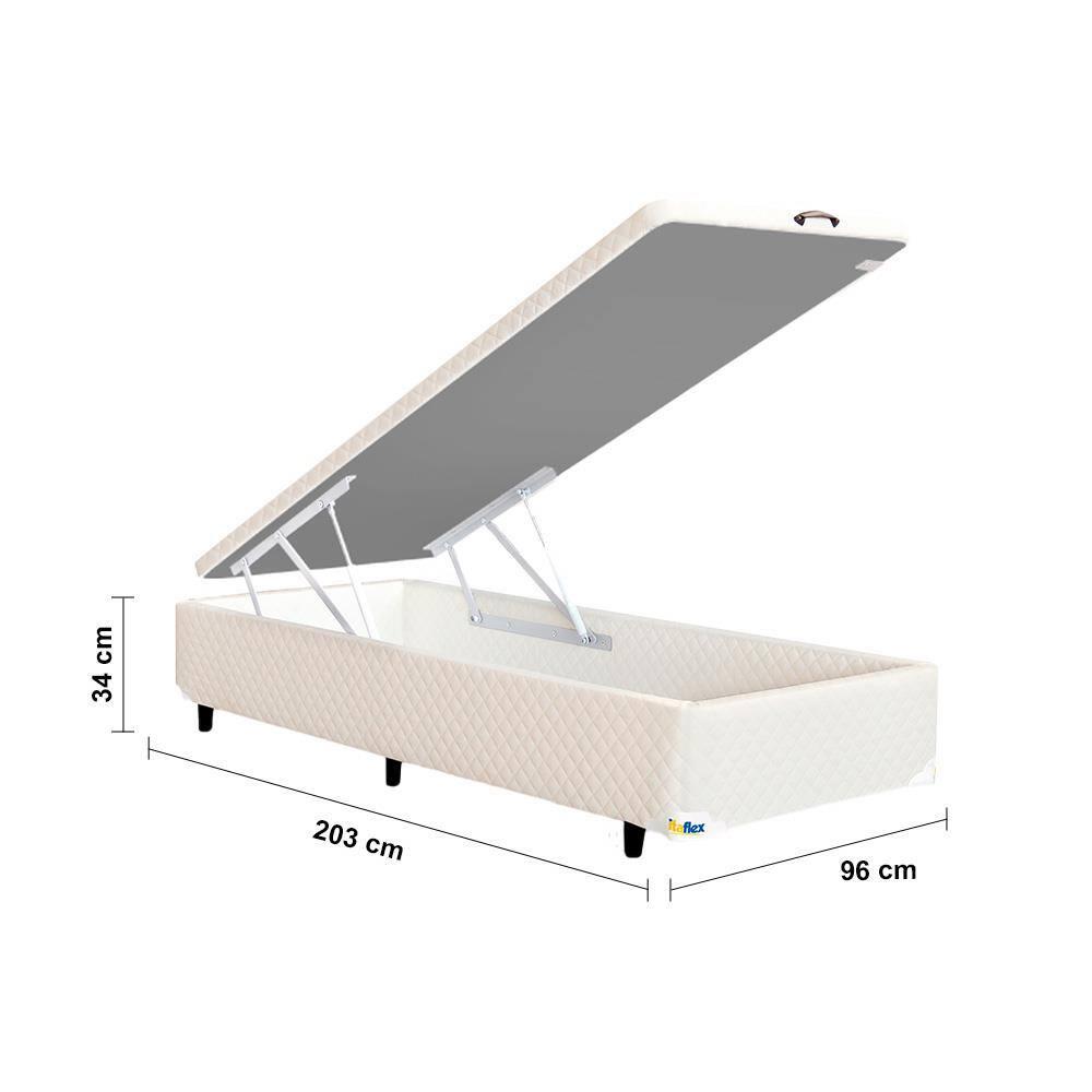Base Box para Colchão King Size MGA Itaflex Universal com Baú e Pistão à Gás, 34x96x203cm - Bege - 4