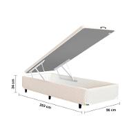 Base Box para Colchão King Size MGA Itaflex Universal com Baú e Pistão à Gás, 34x96x203cm - Bege - 4