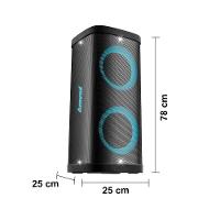 Caixa de Som Amplificada Amvox ACA1200 com Bluetooth, TWS, Power X, Luzes de LED, Chip AX1 e Rádio FM Bivolt - 1200W RMS - 4