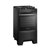 Fogão Continental 4 Bocas FC4GB Preto Mesa de Vidro Forno Eco Turbo Grades de Ferro Fundido Bivolt - 1