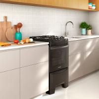 Fogão Continental 4 Bocas FC4GB Preto Mesa de Vidro Forno Eco Turbo Grades de Ferro Fundido Bivolt - 6