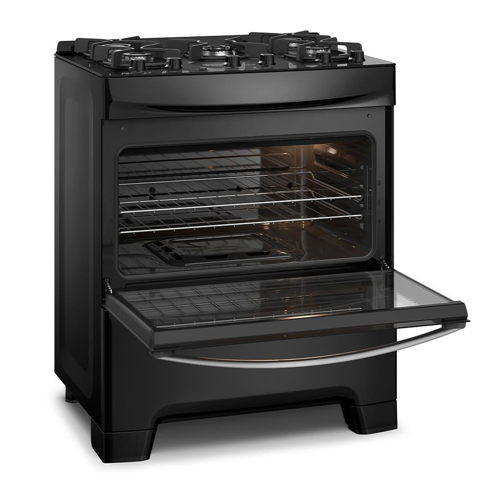 Fogão Continental 5 Bocas FC5GB Preto Mesa de Vidro Forno Eco Turbo Tripla Chama Bivolt - 3